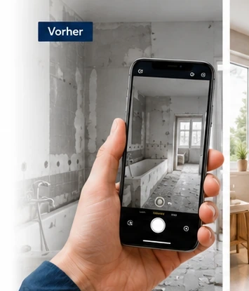 Badezimmer vor der Sanierung mit dokumentiertem Ausgangszustand